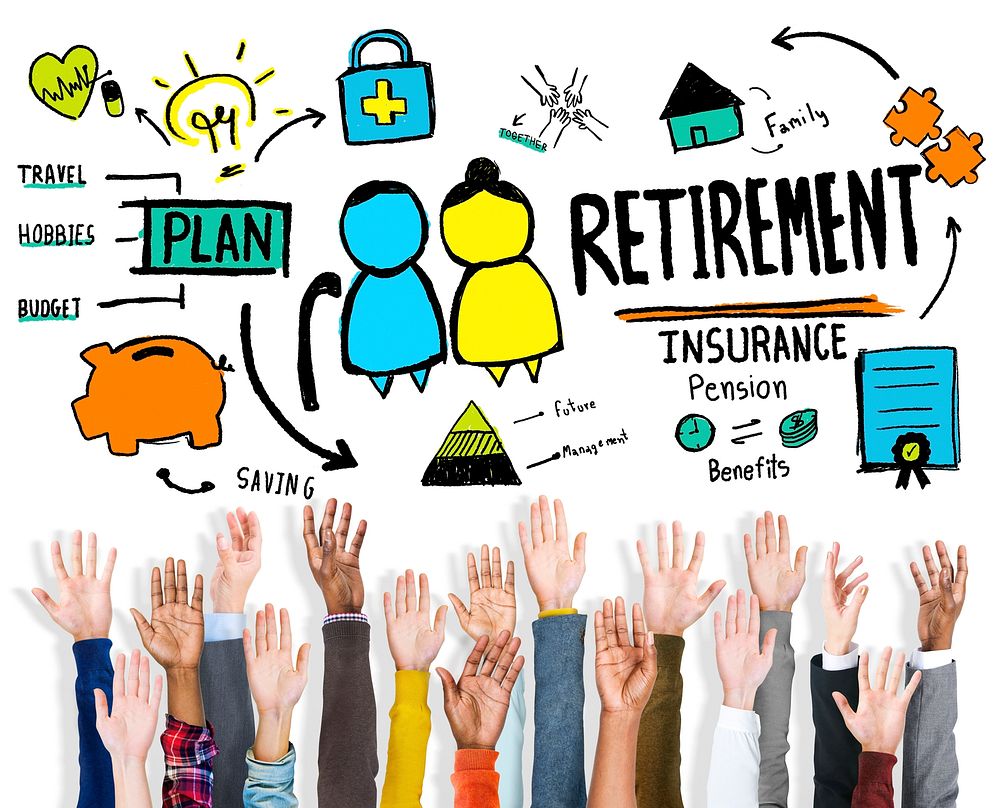 Diversity Hands Retirement Support Team Volunteer Concept