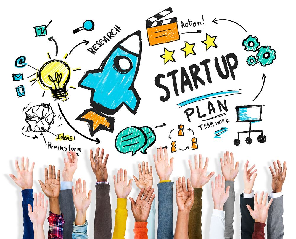 Start Up Business Launch Success Hands Volunteer Concept