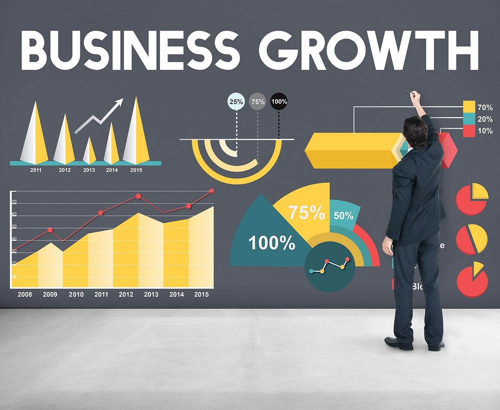 Business Growth Percentage Business Chart Concept