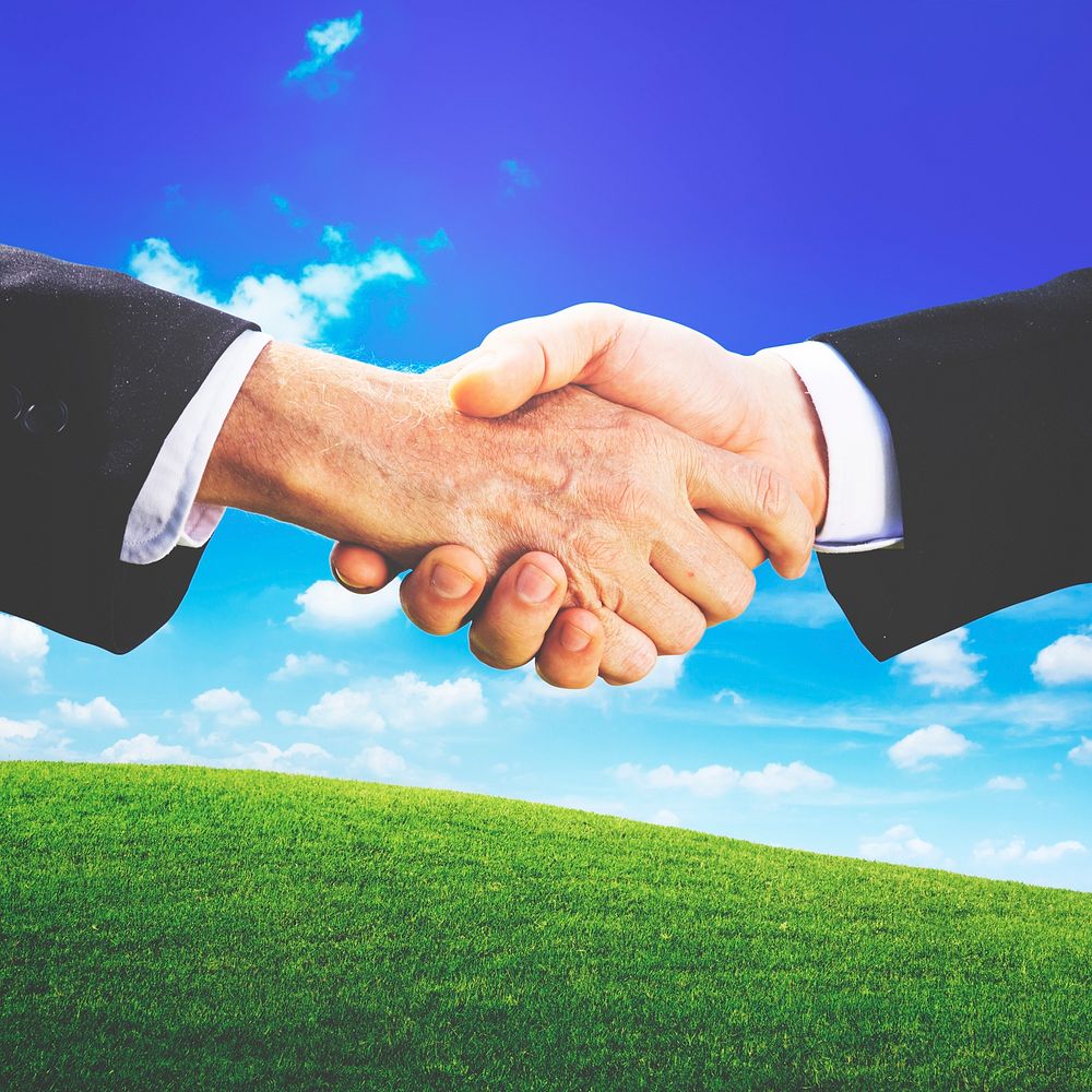 Business People Hand Shake Partnership Togetherness Deal Concept