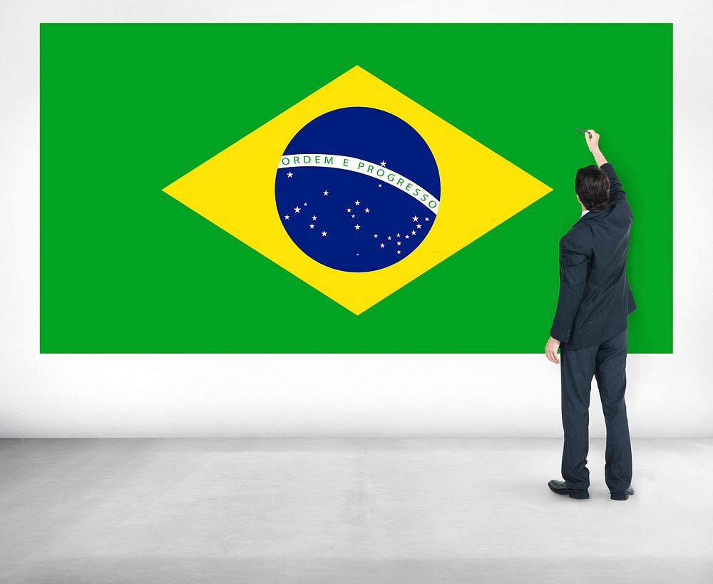 Businessman Brazil National Flag Pride Concept