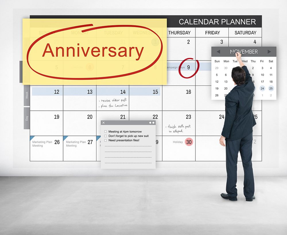 Anniversary Event Appointment Planner Calendar Concept