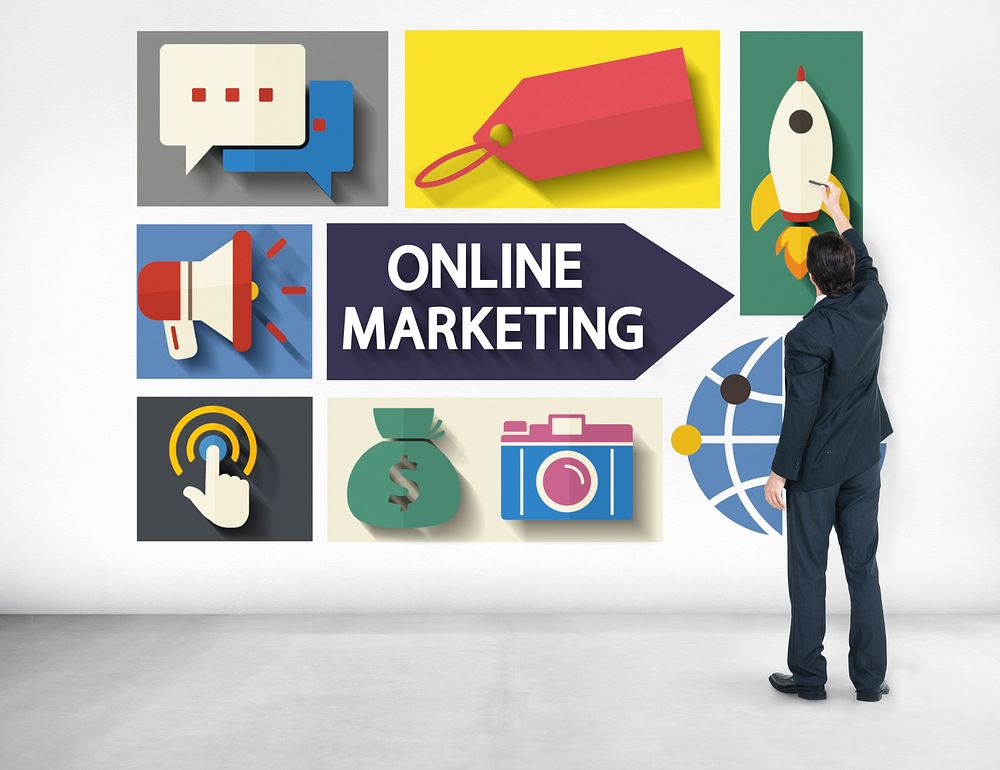 Online Marketing Branding Global Communication Analysing Concept