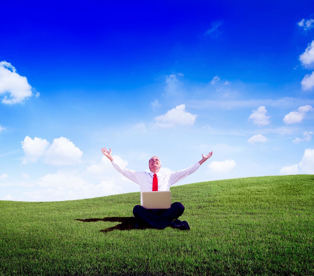 Business Businessman Freelancer Relaxation Success Concept
