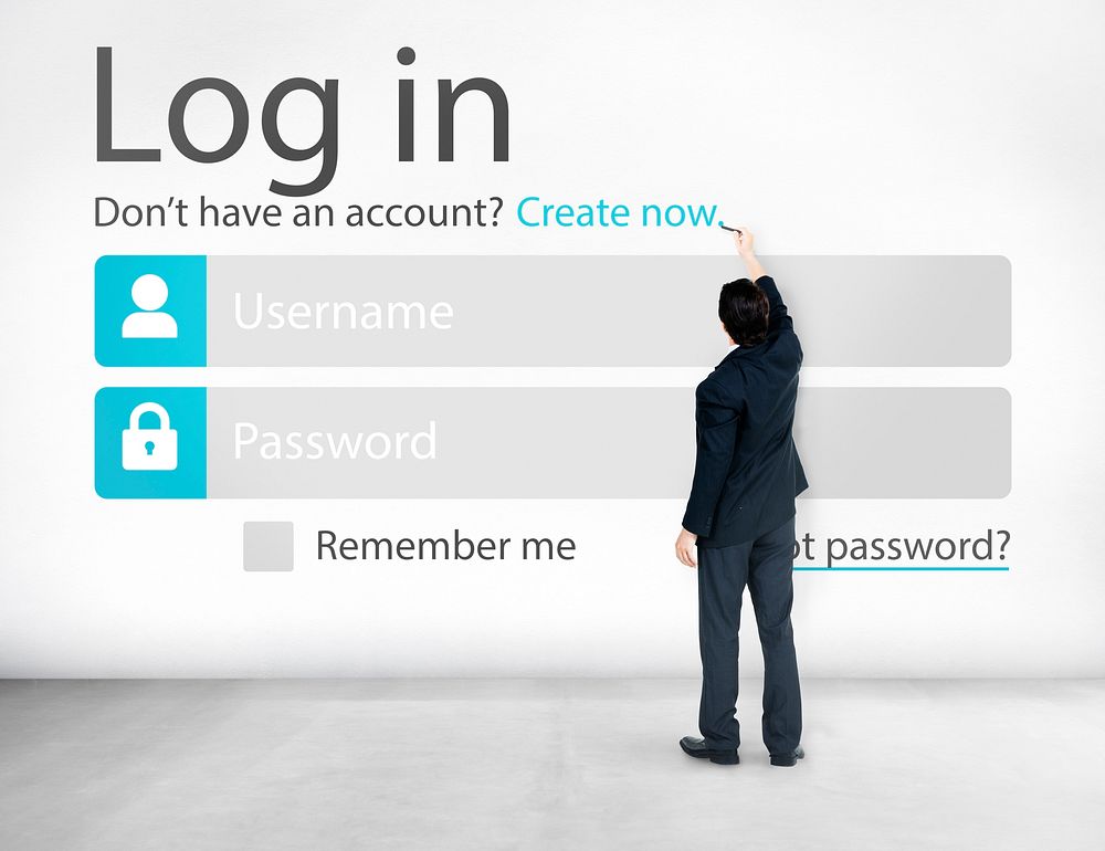Business Man Account LogIn Security Protection Concept
