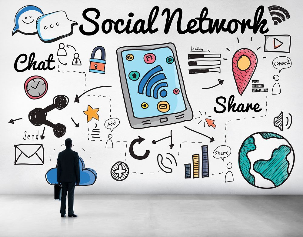 Social Network Online Sharing Connection Concept