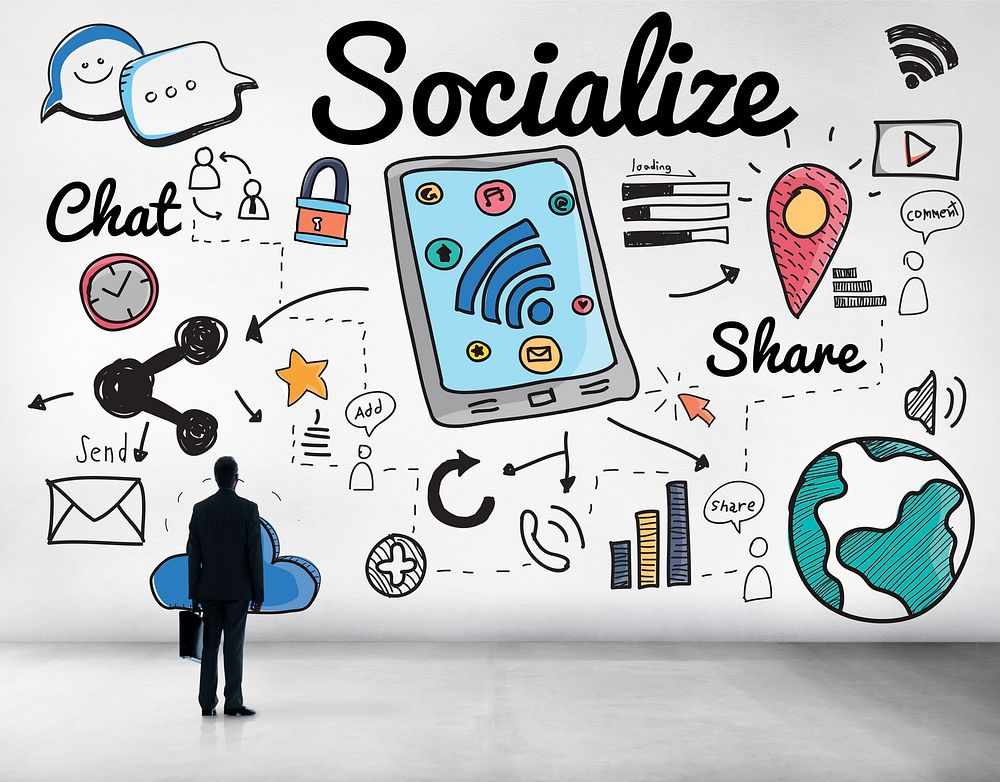 Socialize Sharing Social Media Sharing Concept
