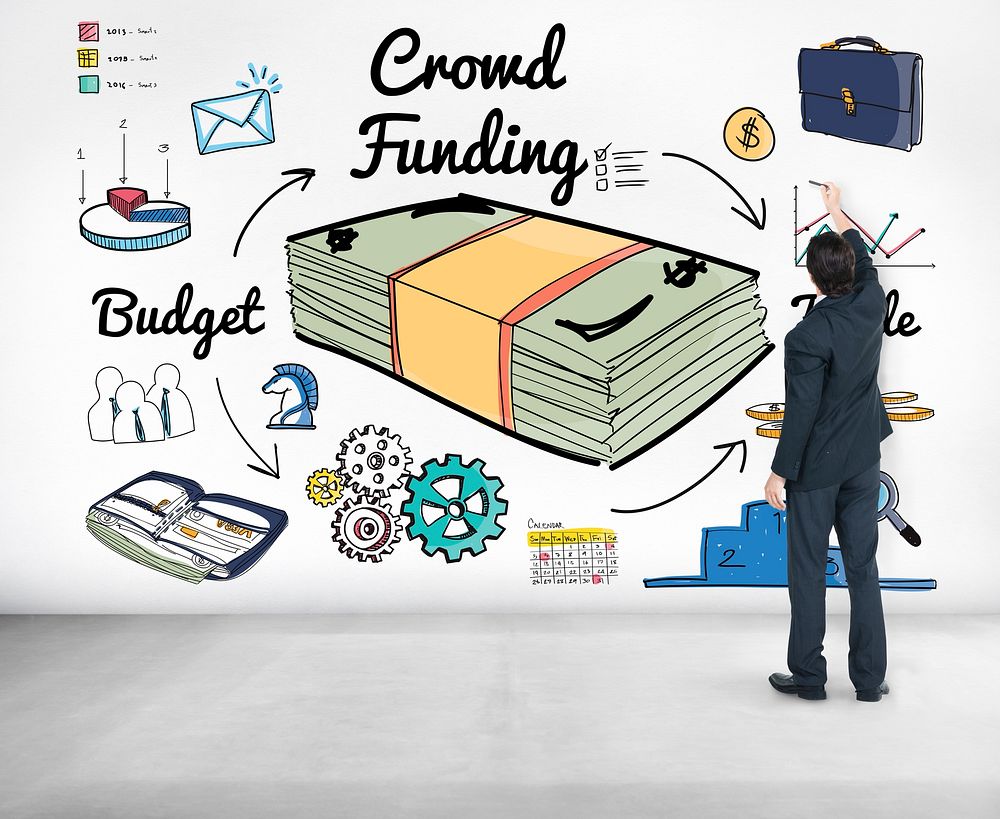 Crowd Funding Fundraising Financial Investment Support Concept