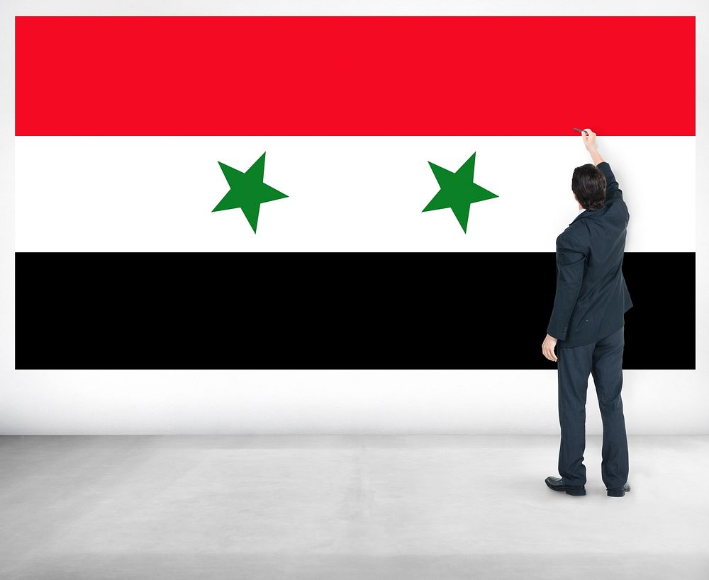 Businessman Syria National Flag Pride Concept