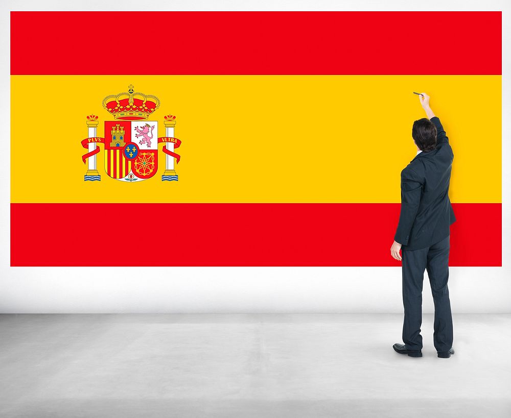 Businessman Spain National Flag Pride Concept