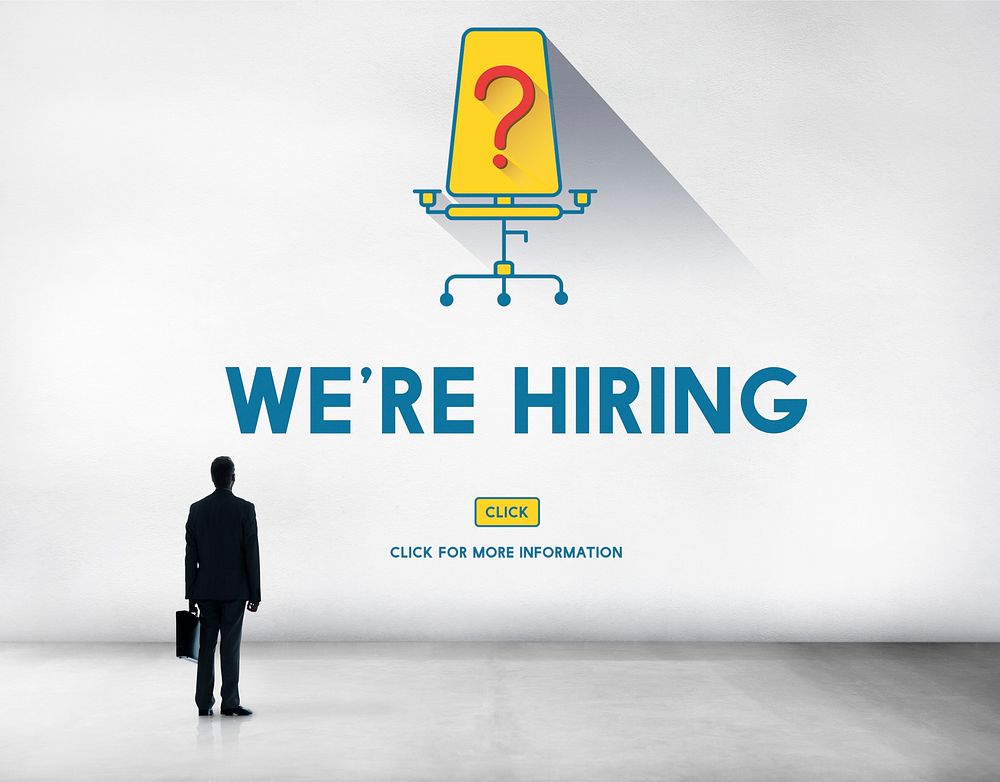 Job Search Occupation Recruitment We're Hiring Concept