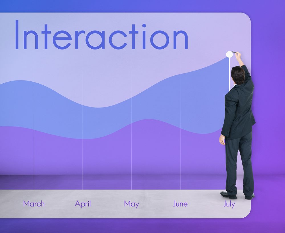 Interaction Connection Statistics Chart Concept
