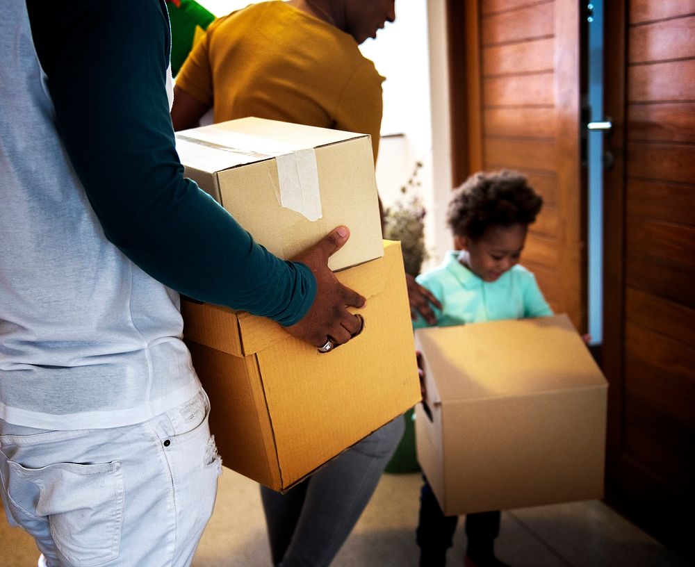Black family moving in to new house