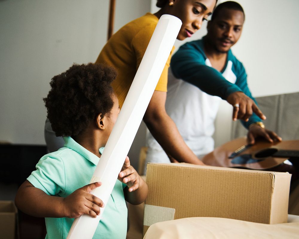 Black family moving in to their new house