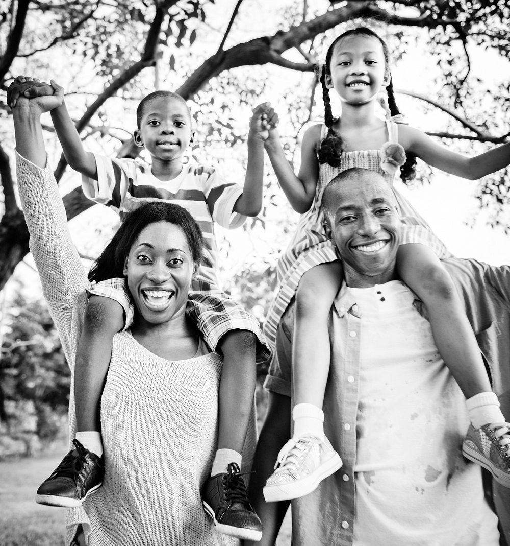 African American family enjoying quality time outdoors