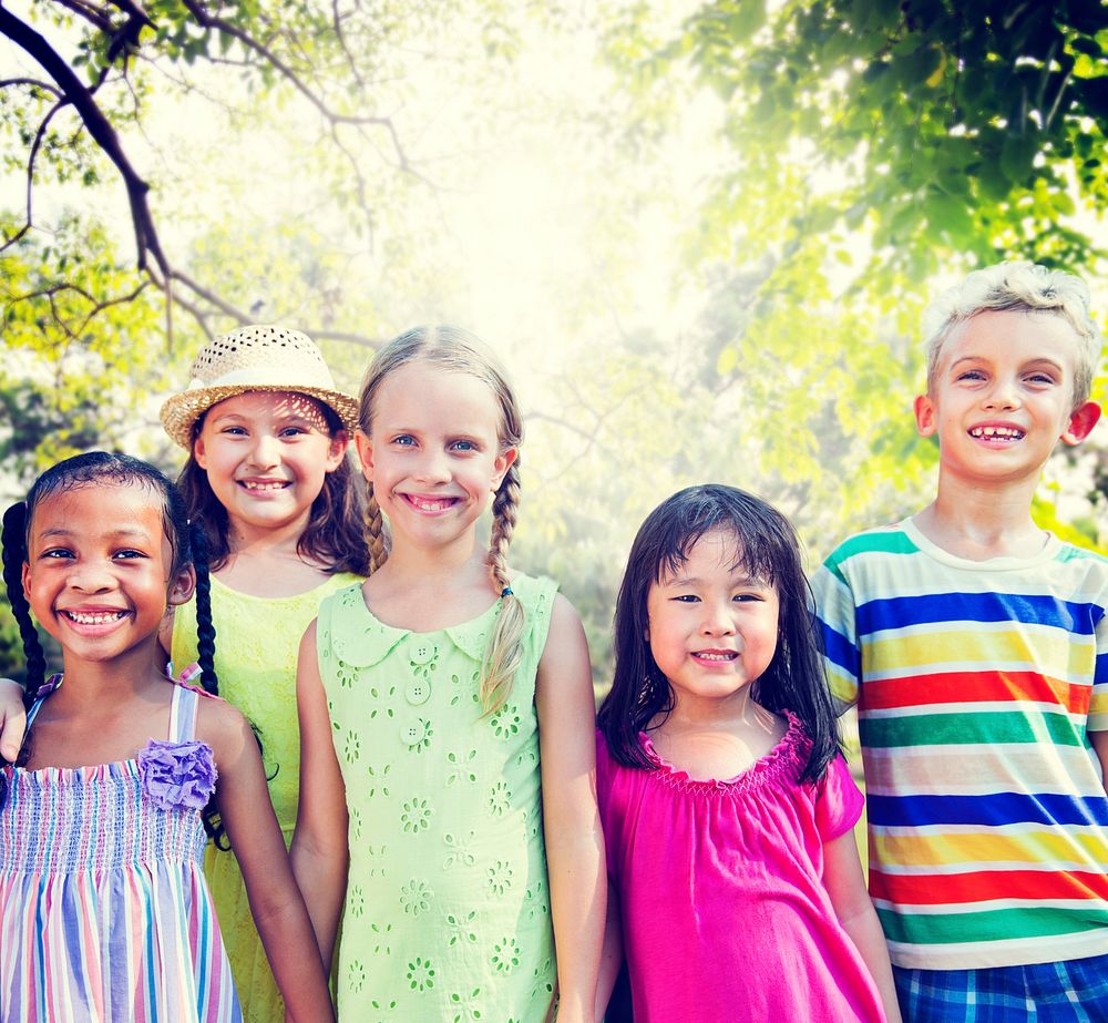 Diversity Friends Children Park Happiness Concept