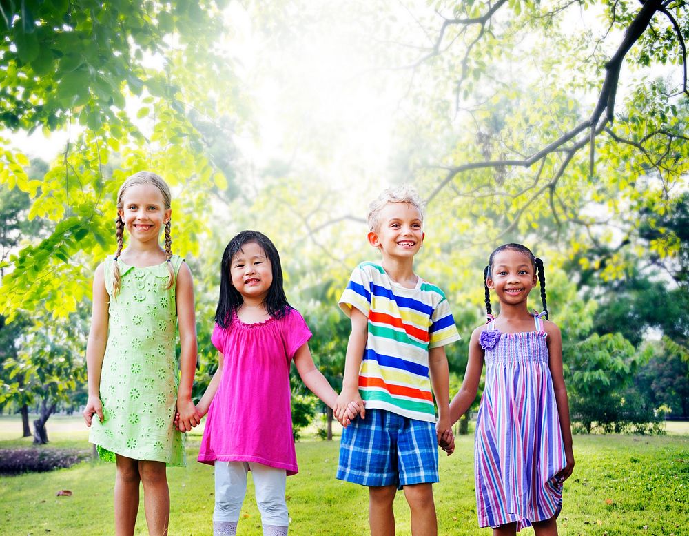 Diversity Friends Children Park Happiness Concept