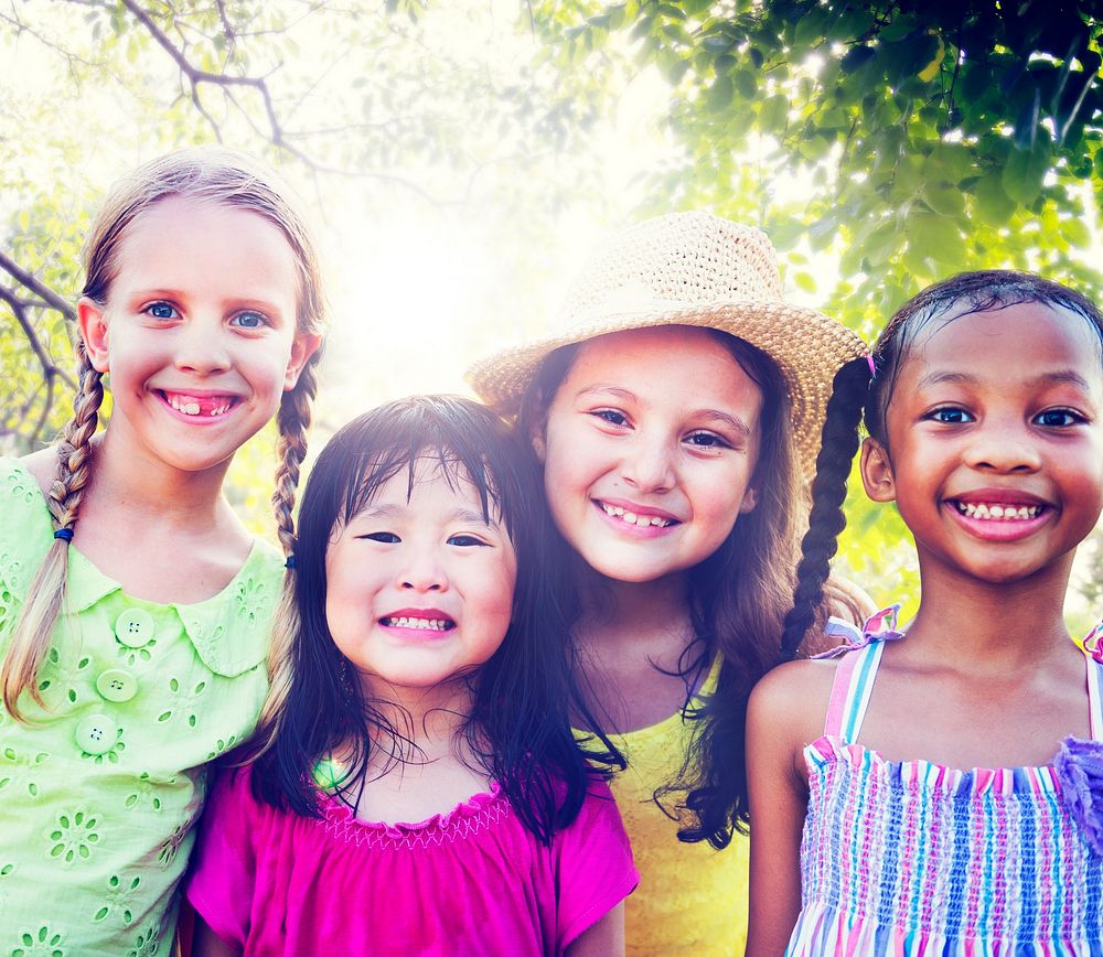 Diversity Friends Children Park Happiness Concept