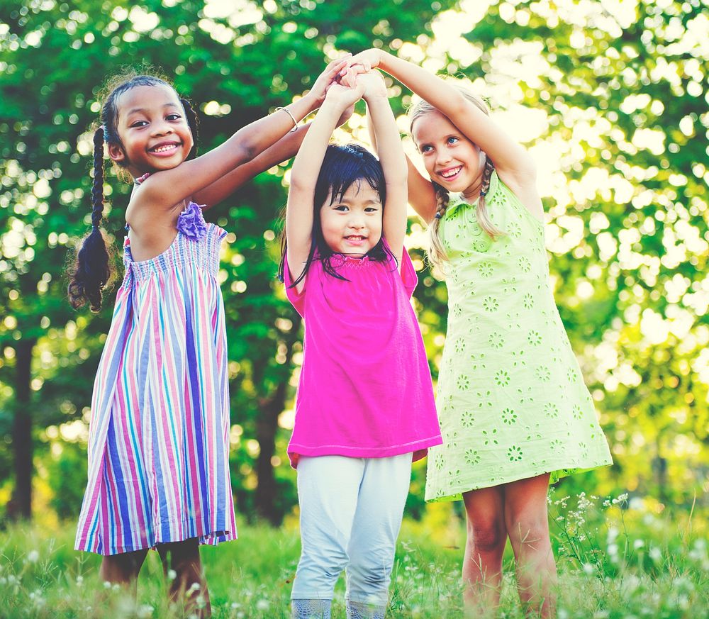 Children Playing Girls Togetherness Happiness Leisure Concept