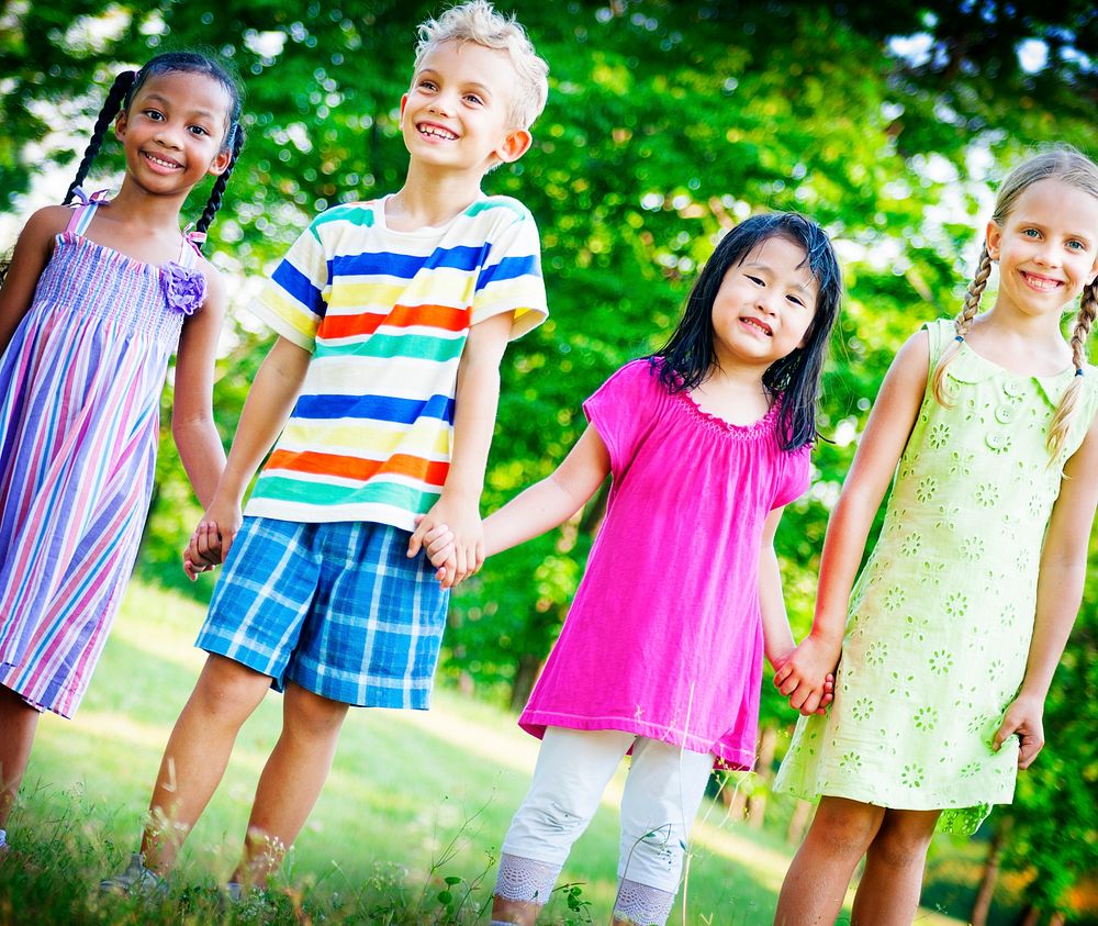Children Friendship Togetherness Smiling Happiness