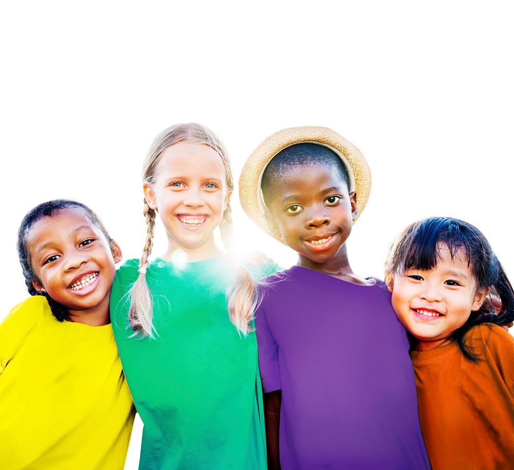 Diversity Ethnicity Children Friendship Smiling Happiness Concept