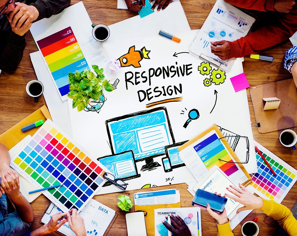 Responsive Design Internet Web Graphic Design Team Concept