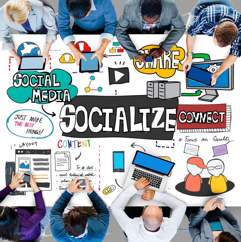 Socialize Community Connection Fellowship Group Concept