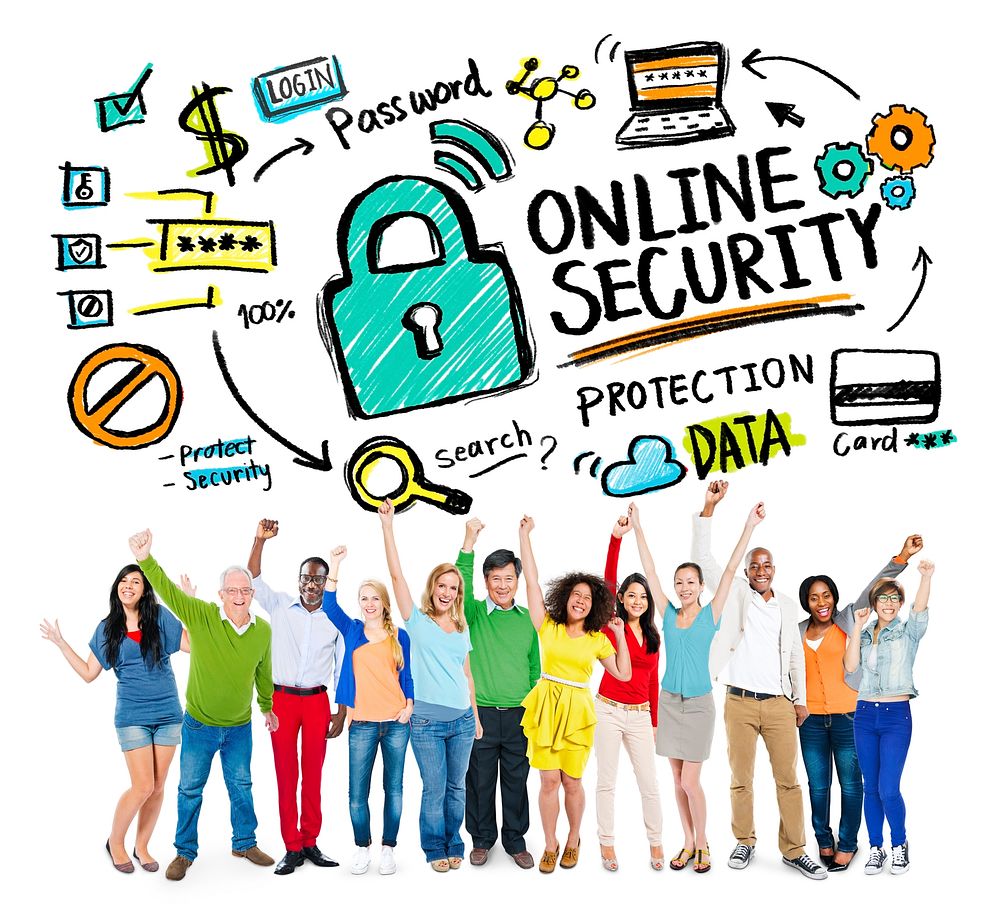 Online Security Protection Internet Safety People Celebration Concept