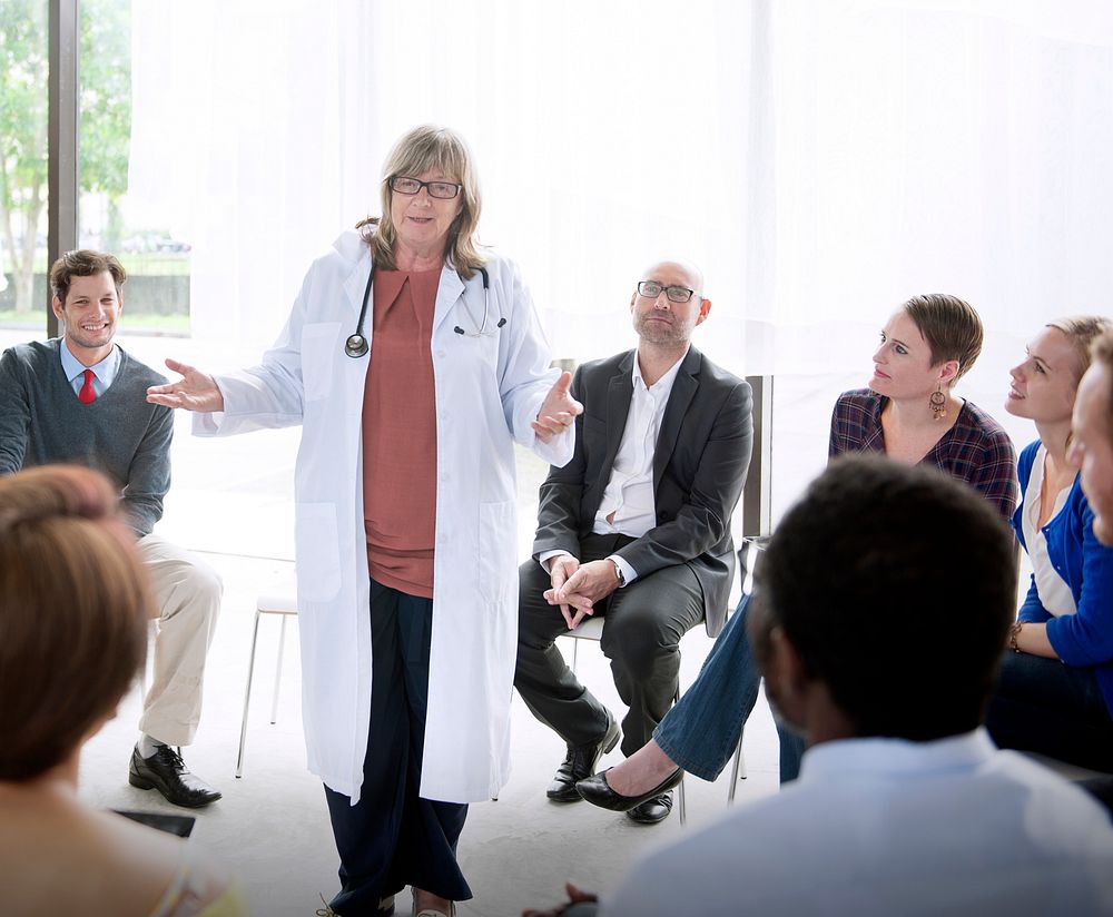 Group of medical people having a meeting