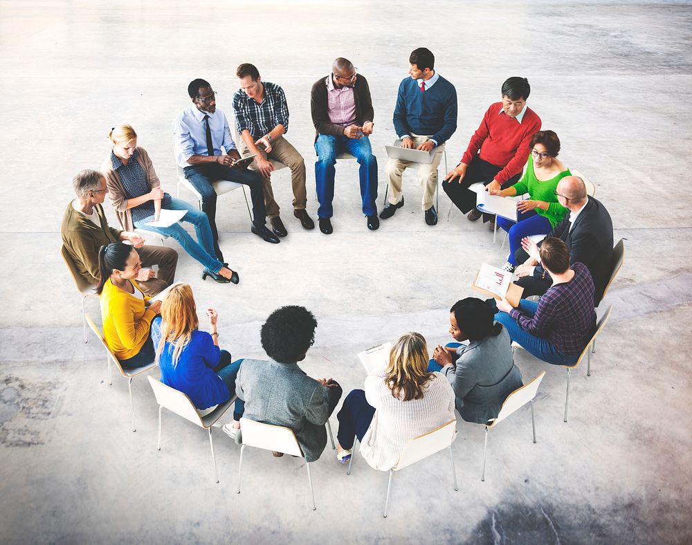 Group of diverse people in a seminar