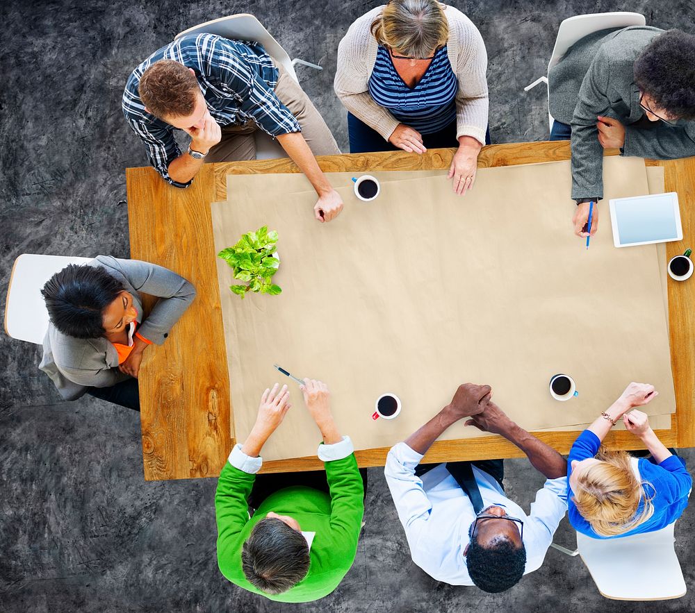 Multi-Ethnic Group of People in Meeting Copy Space Concept