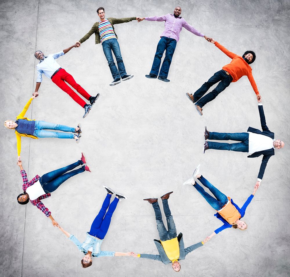 Group of People Circle Holding Hands Concept