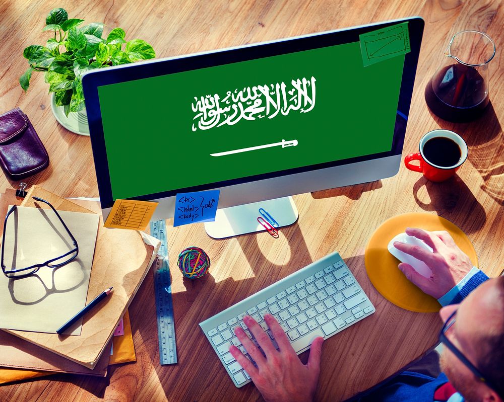 Saudi Arabia Flag Business Communication Connection Concept
