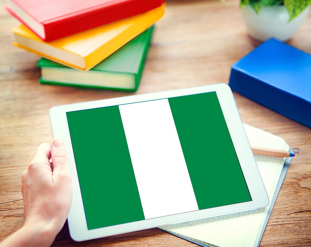Nigeria National Flag Business Communication Connection Concept