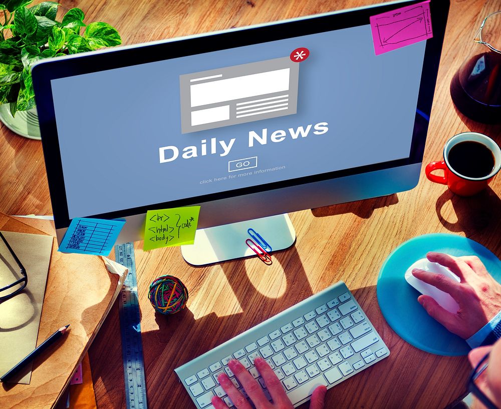 Daily News Announcement Broadcast Article Concept