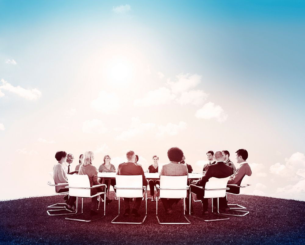 Group of Multiethnic People Outdoors in a Meeting Concept