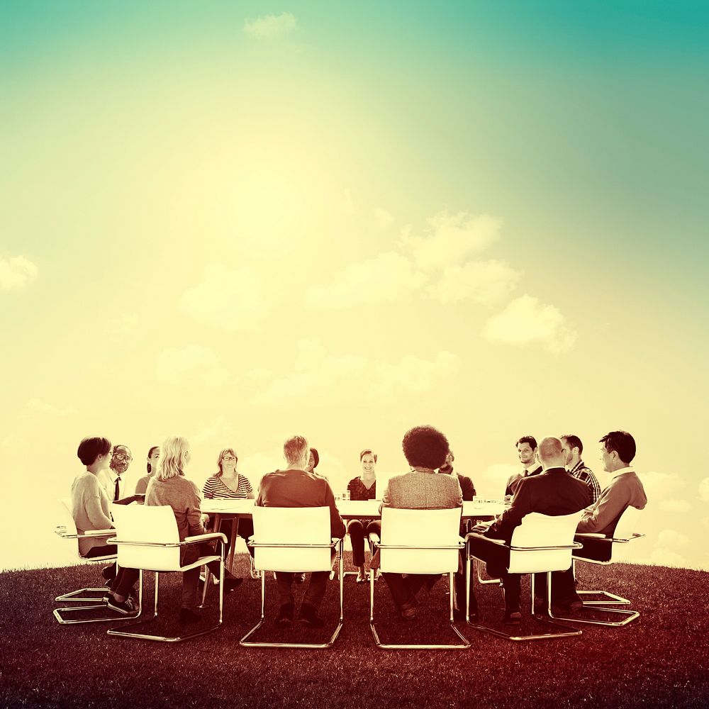 Group of Multiethnic People Outdoors in a Meeting Concept