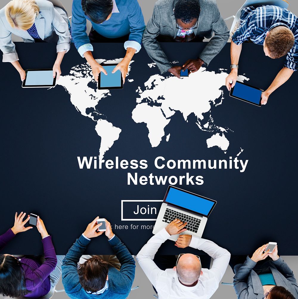 Wireless Community Network Connection Communication Concept