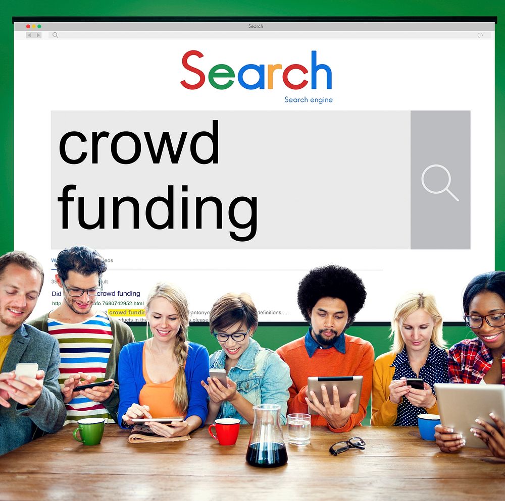 Crowd Funding Imvestment Funding Financial Concept