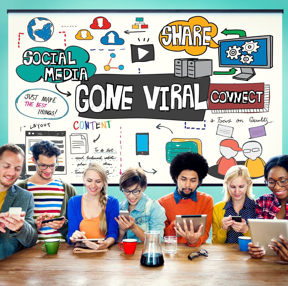 Gone Viral Multimedia Internet Vrtual Content Concept