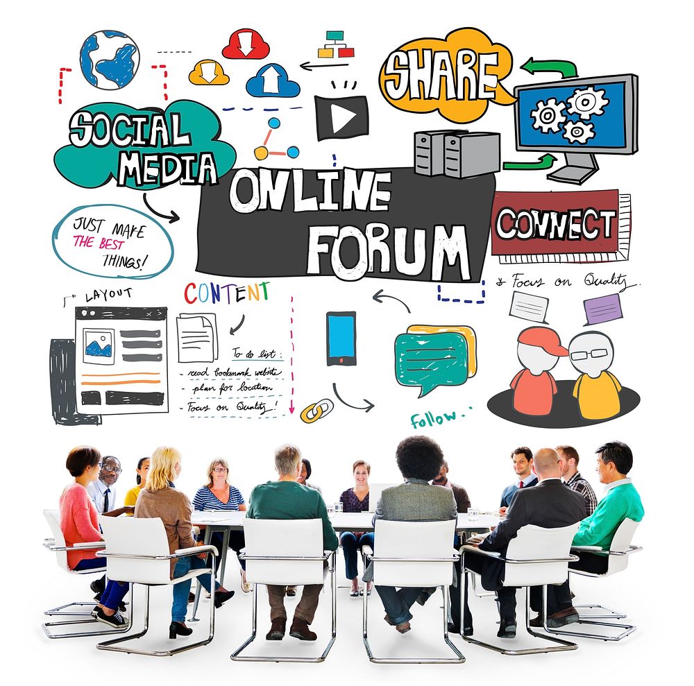 Online Forum DIscussion Communication Connection Concept