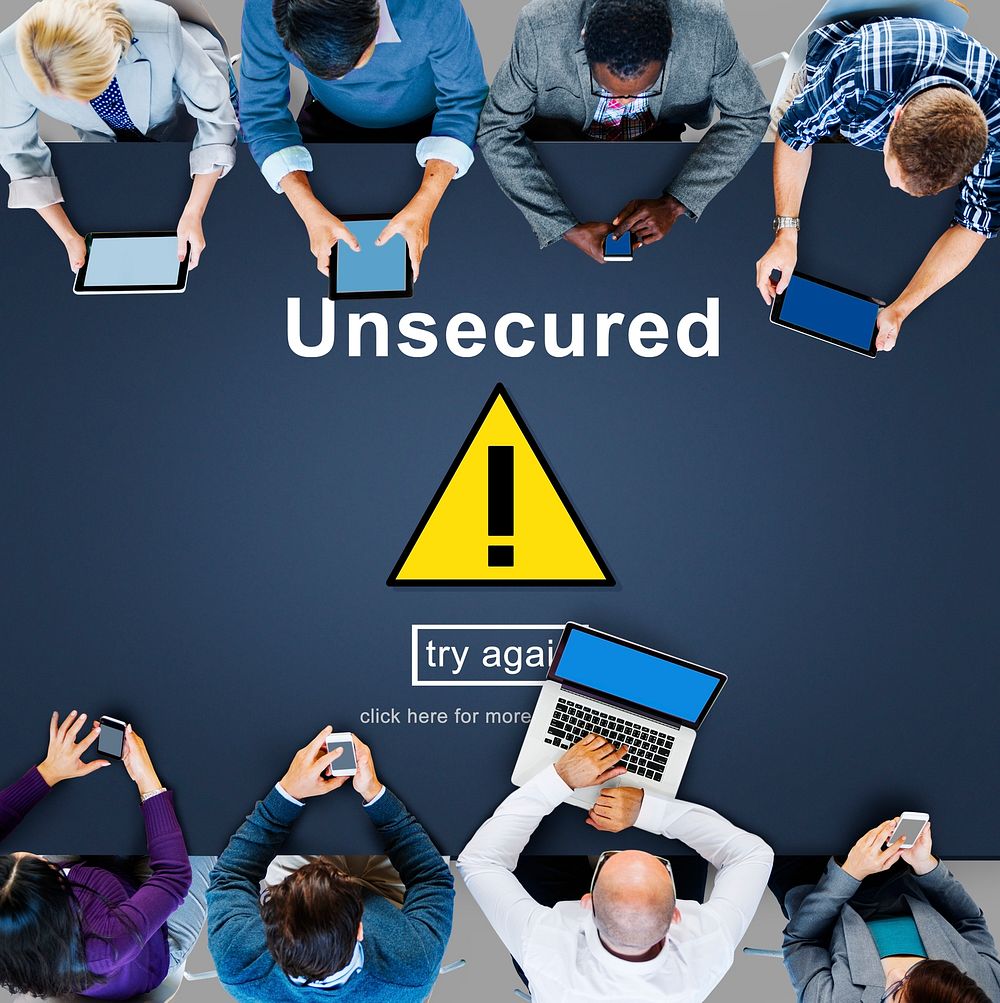 Unsecured Protection Privacy Confidential Antivirus Concept