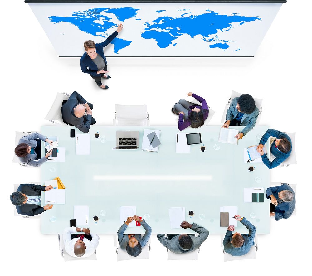 Business People in a Meeting and Global Business Concept