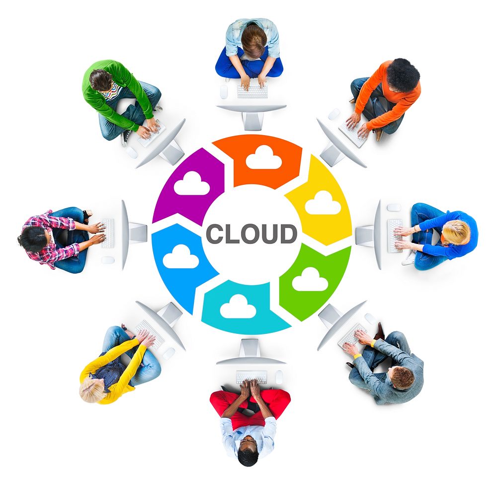 Multi-Ethnic Group of People and Cloud Computing Concepts