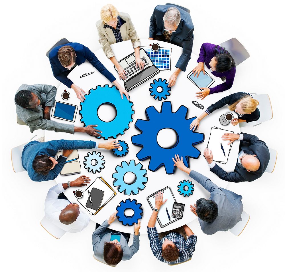 Group of Business People in Meeting Photo and Illustration