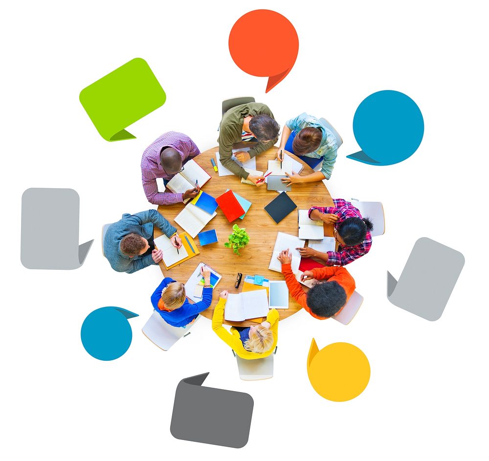 Group of Diverse People Brainstorming Together