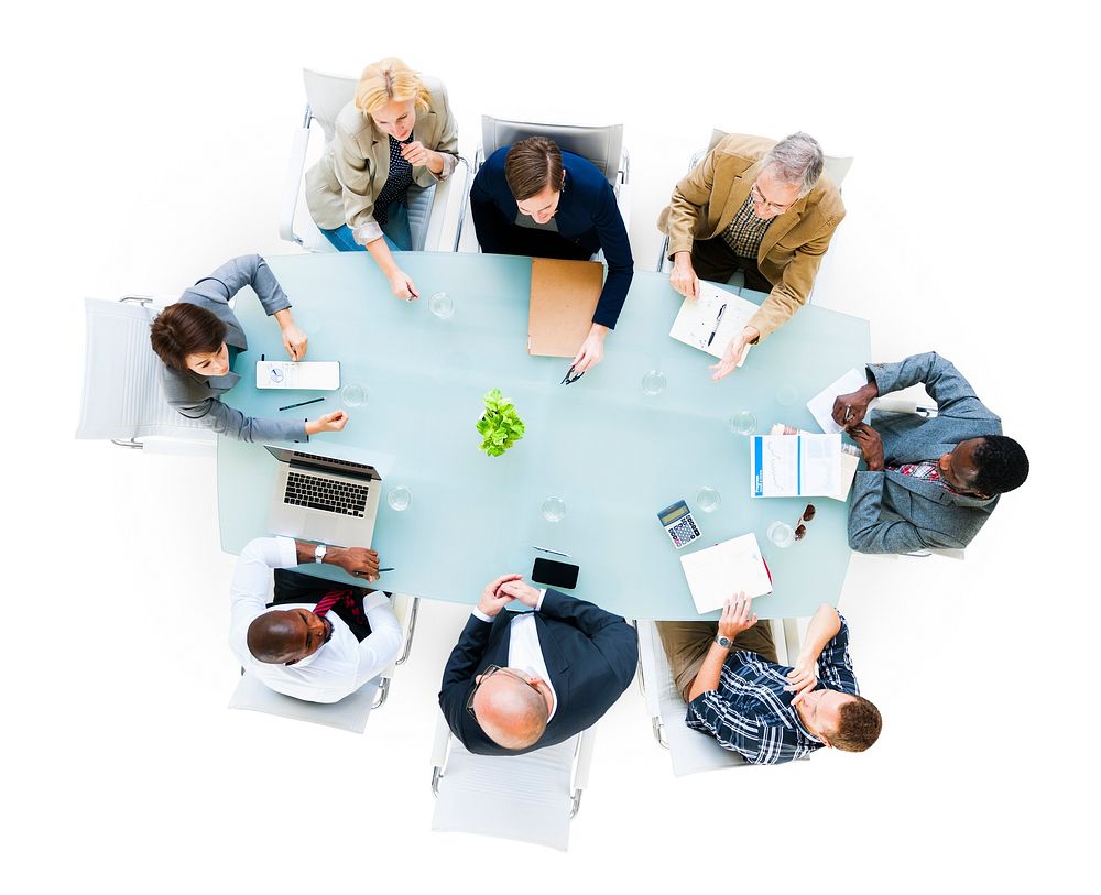 Group Of  Business People Around The Conference Table Having A Meeting