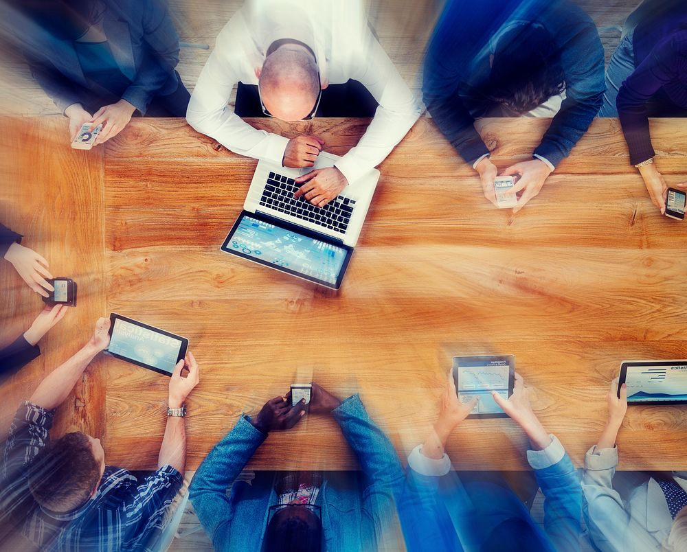 Group of Business People Using Digital Devices Concept