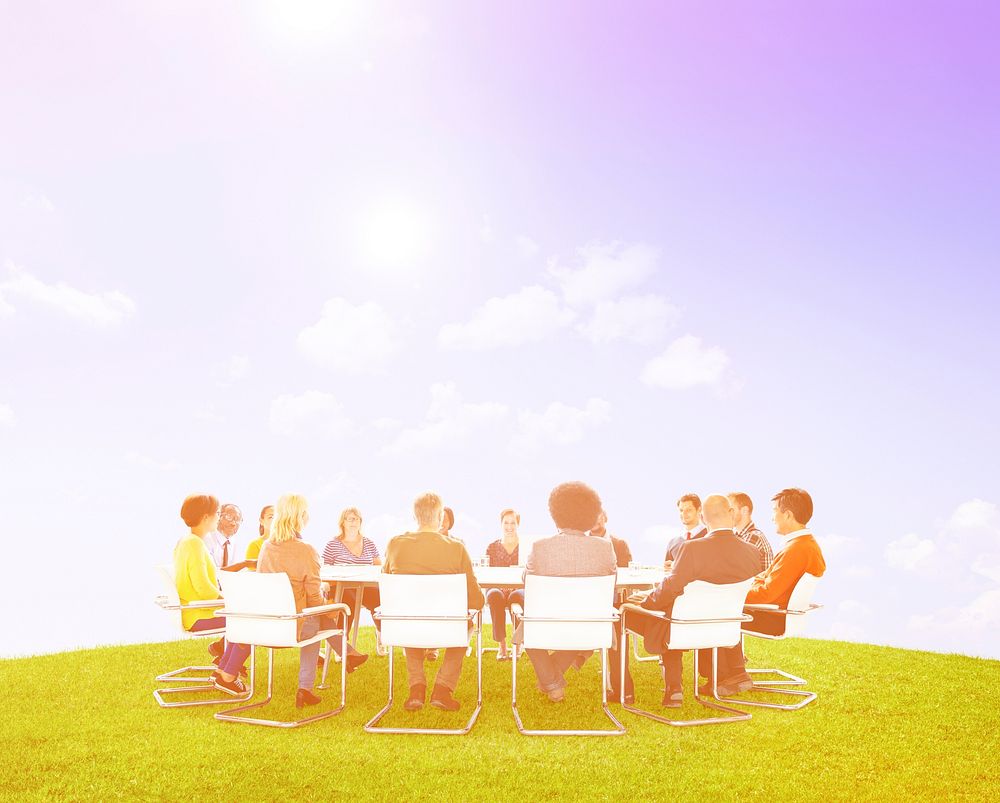 Group of Multiethnic People Outdoors Meeting Concept