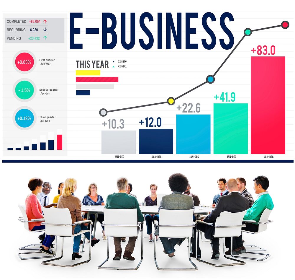 E-Business Global Communication E-Commerce Web Concept